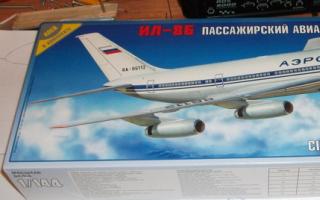 Prefabricated model of Il 86. Where was the plane produced?