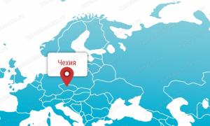 Csehország földrajzi térképe oroszul