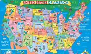 Map of the USA in Russian