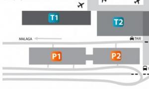 Malagai repülőterek Malagai repülőtér orosz nyelvű térképe